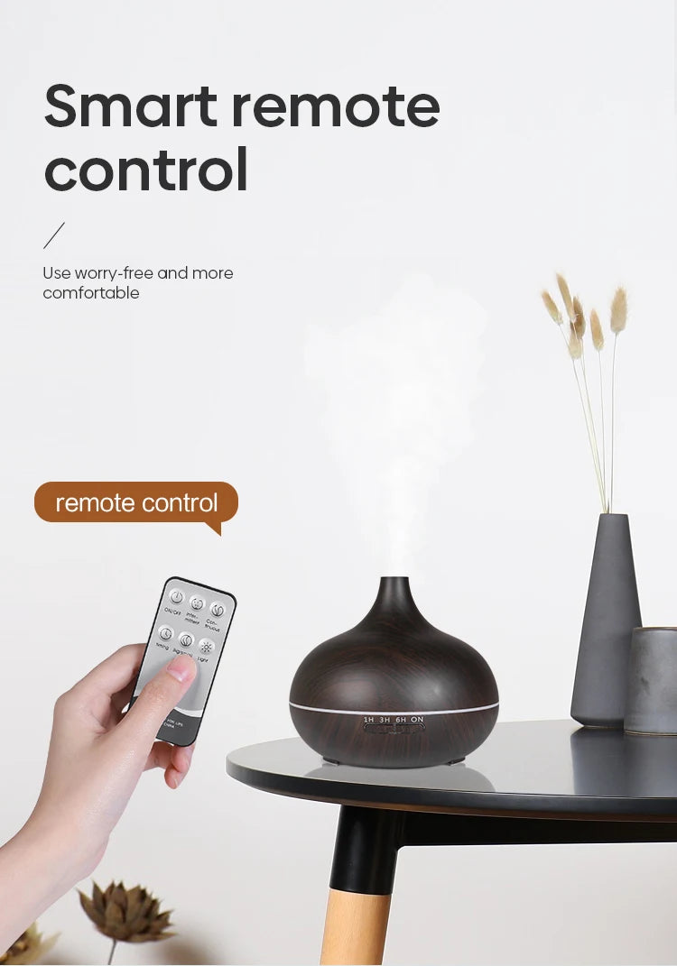 ZenEssence - Diffuseur d’huiles essentielles Humidificateur d'air 500ml Ultrasonic avec LED